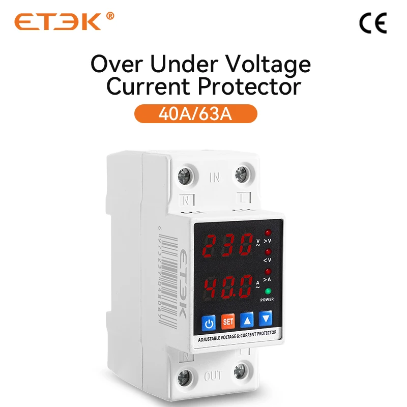 

Реле защиты от перенапряжения ETEK EKVAP 40A 63A