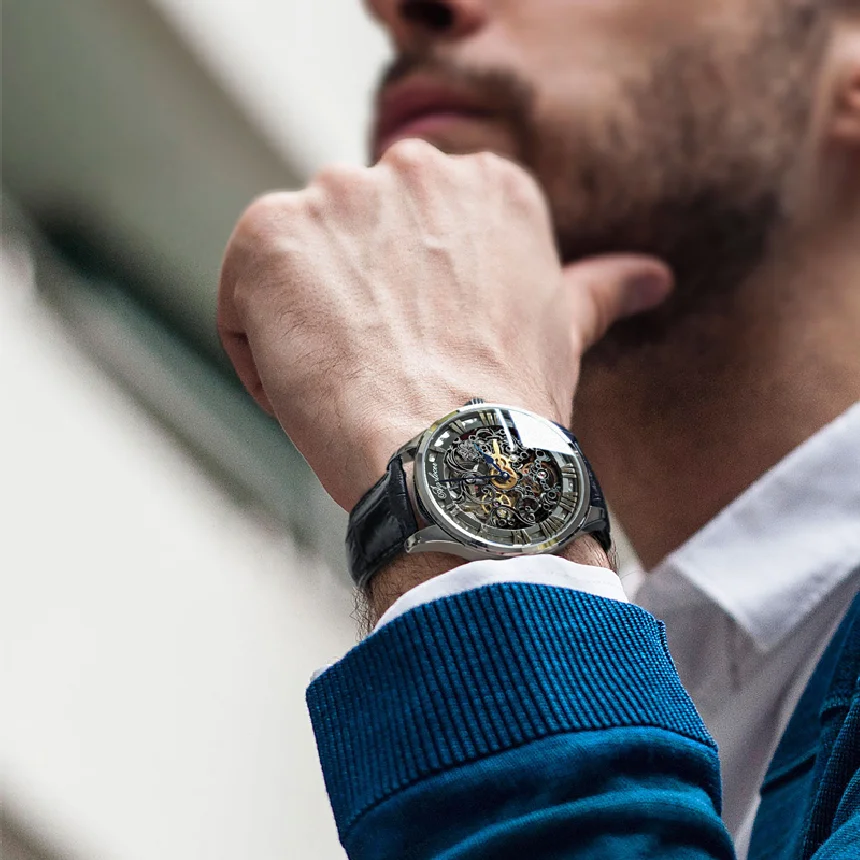 

AGELOCER Black Skeleton Men Mechanical Watches Waterproof Leather Watch Casual Wristwatch Relogio Masculino Erkek Kol Saati