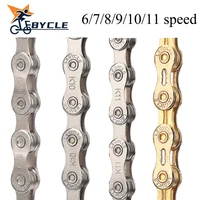 lebycle mtb bike chain road bicycle 6 7 8 9 10 11 speed 116 links chains with magic buckle anti rust chrome riding parts