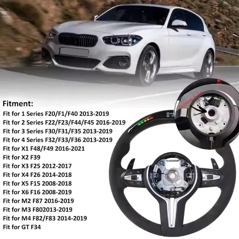 Фото Кожаный чехол на руль для BMW F10 F11 F20 F21 F30 F31 F34 F32 F33 F36 F20 F22 F23 F48 M3 M5 E90 E91 E91 Аксессуары №5