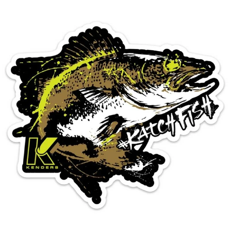 

For Fishing Decal Sticker WALLEYE Kenders Outdoors UV Resistant Waterproof