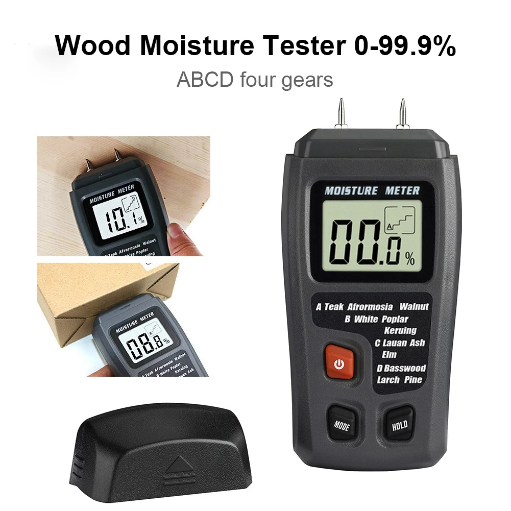 

1Pcs Wood Moisture Meter Hygrometer Timber Damp Detector with 4 Wood Groups Moistur Tree Density Digital Wood Humidity Tester