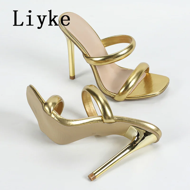 Liyke размер 35–42 женские пикантные тапочки на высоком металлическом каблуке с