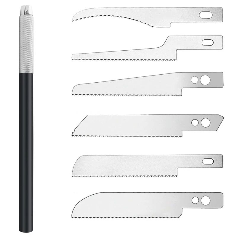

Mini Hand Saw, Model Craft Tools Sculpting Knife, DIY Razor Saw Kit With 12 Craft Blades For Hand Cutting And Branches