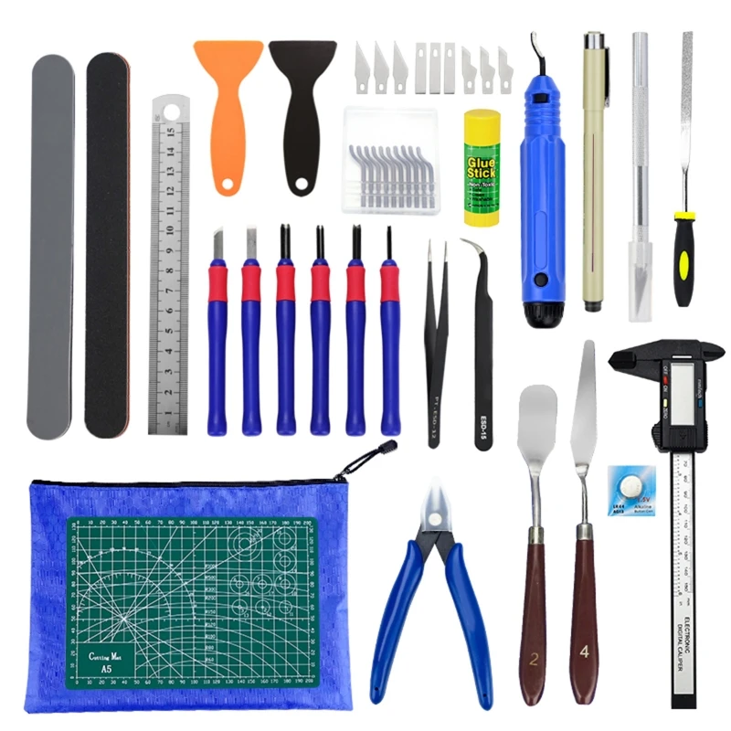 

23Pcs Modeler Basic Tools Craft Set for gundam Model Tools Kit with Plastic Box for Model Assemble Car Hobby Model Build