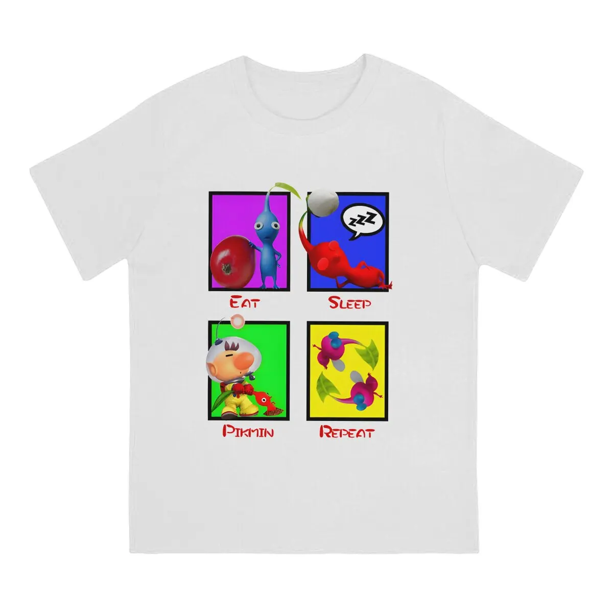 Повседневная футболка с надписью Eat Sleep Pikmin для взрослых