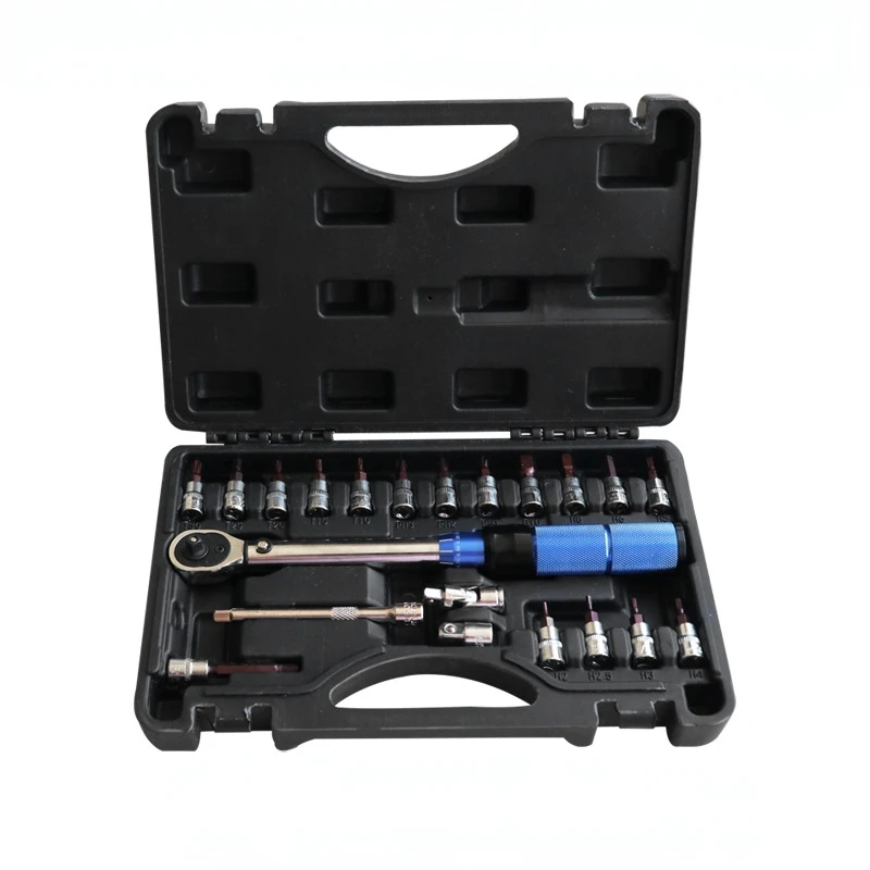 

Preset Torque Wrench Set Mountain Bike Accessories Torque 2-25Nm Bicycle Hex Wrench Repair Kit