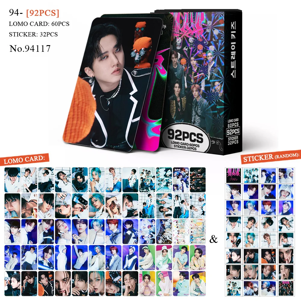 

92Pcs/Box KPOP Stray Kids ROCK STAR 5-STAR Album Photocards Stickers List Hyunjin Felix Two Sides Photocards Fans Collectibles