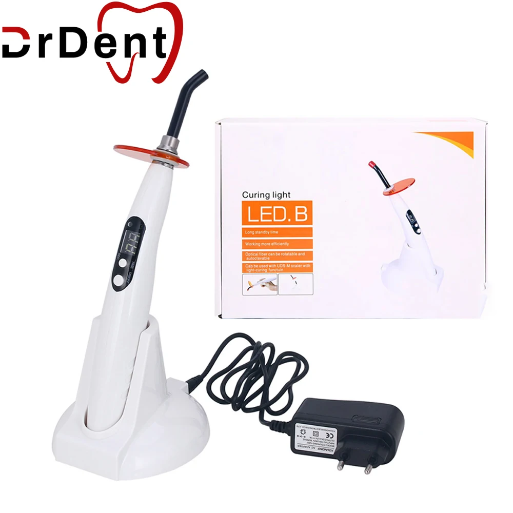 

Dental Wireless Curing Light Dentist Cordless LED.B Lamp Output Intensity Dentistry Cure Lamp Handpiece 1200-1400mw/cm2