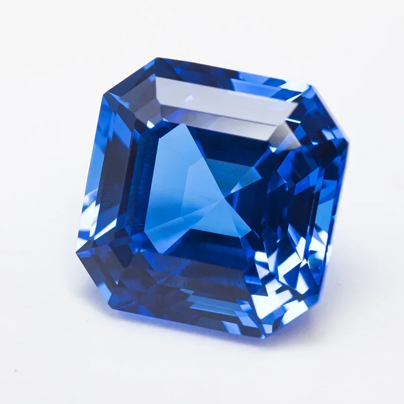 Выращенная в лаборатории квадратная огранка Asscher кобальтовая шпинель VVS1