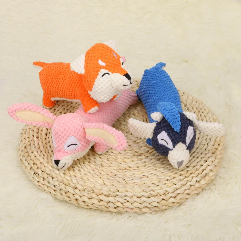 

Plush Fox Puppy Goat Squeaky Pet Dog Toy Chew Teeth Bite Interactive Training For Puppy Having Fun Simulation Squeaky Toys