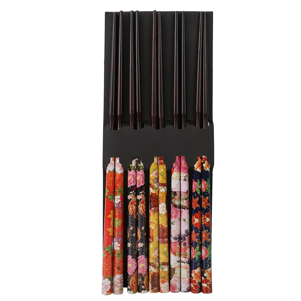 

5 Pairs First Grade Ecological Chopsticks Handmade Decorative Design Gift Wooden Chopstick Wooden Chopstick Wooden Chopstick