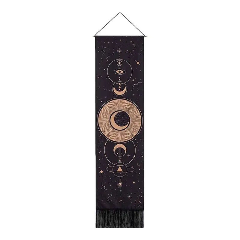 

Moon Phase Tapestry Wall Hangings For Room Black Moon Stars Vertical Tapestry Cotton Phases Tapestries Decor For Bedroom Living