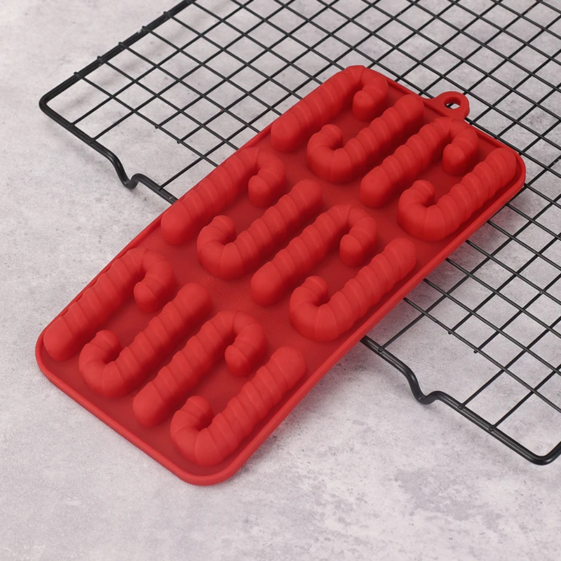

Christmas Crutches Candy Making Mold Kitchen DIY Baking Silicone Mould Cookie Fudge Pastry Pudding Jelly Chocolate Cake Maker