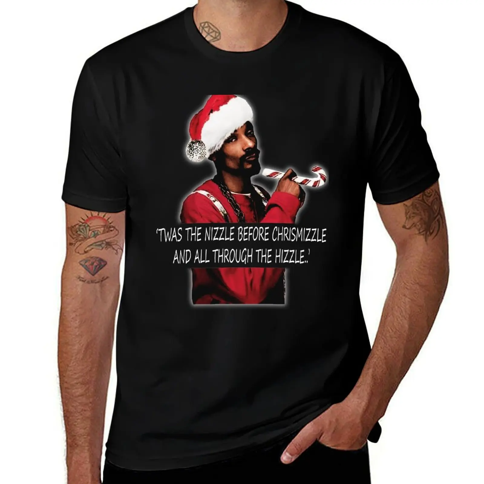 Фото Twas the nizzle before chrismizzle and all through the hizzle.. Футболка-поло Basic Plain Tee для весны и лета. №1