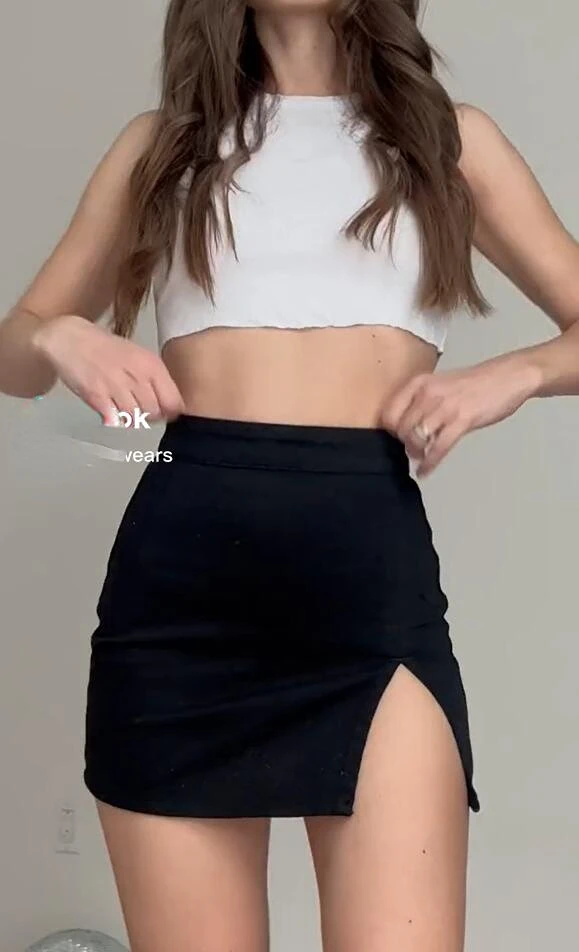 

Summer Women Split Skirts Elegant Office Ladies Spring Mujer Faldas Casual Hot Sale A-line Black Hot Sale Design Comfortable