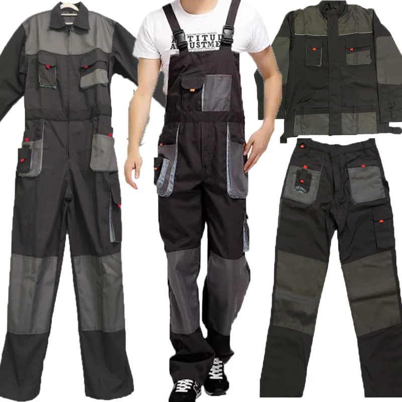 

Bib Overalls Men Work Coverall Repairman Strap Jumpsuit Durable Worker Cargo Trousers Working Uniforms Plus Size Rompers 3xl 4xl