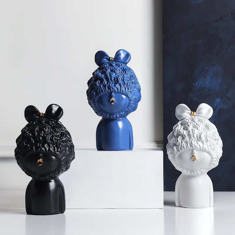 

SIYU простые скандинавские орнаменты из смолы Du Zui Girl Lori Crafts торт Shop гостиная спальня украшения для крыльца