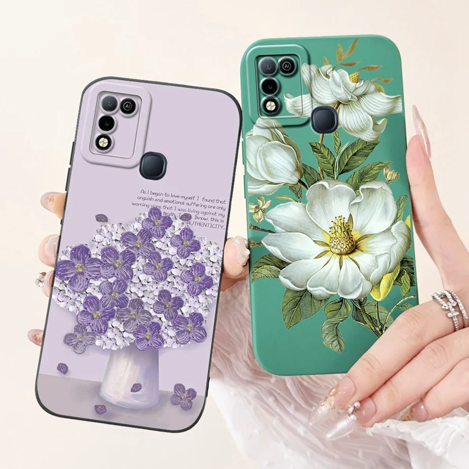 For Infinix Hot 10 Play Case X688B X688C Cute Rabbit Panda Cartoon Cover Soft TPU Phone Hot10 Shell
