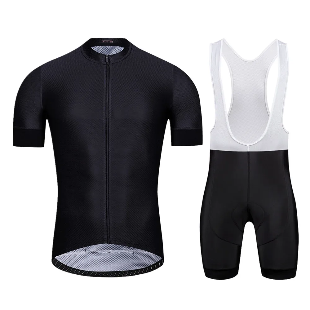 

Black Cycling Set Bib Shorts Bike Jersey Bicycle Shirt Road Short Sleeve Kits Racing Clothes Cycle Downhill MTB Mountain Suit