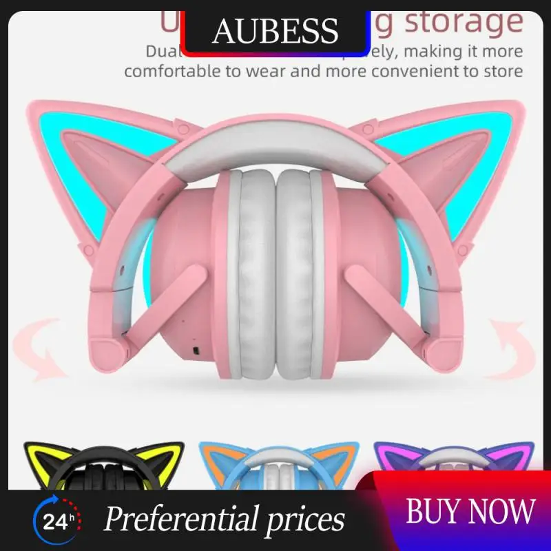 

Wireless Headphones Battery Display Stereo Gaming Headset Voice Control Call Function Earbuds Foldable Earphones