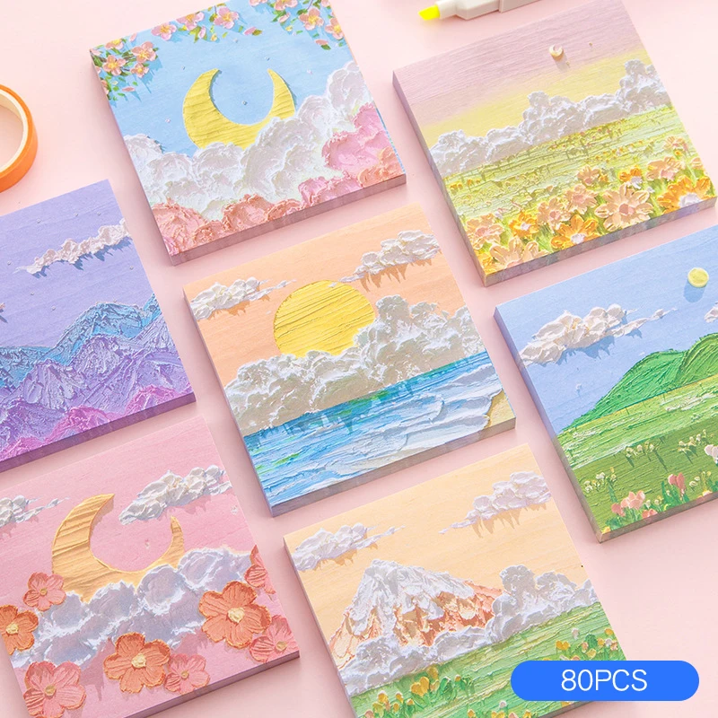 

Картина маслом, липкий блокнот для записей, 80 листов, цветной фотоальбом, офис, школа