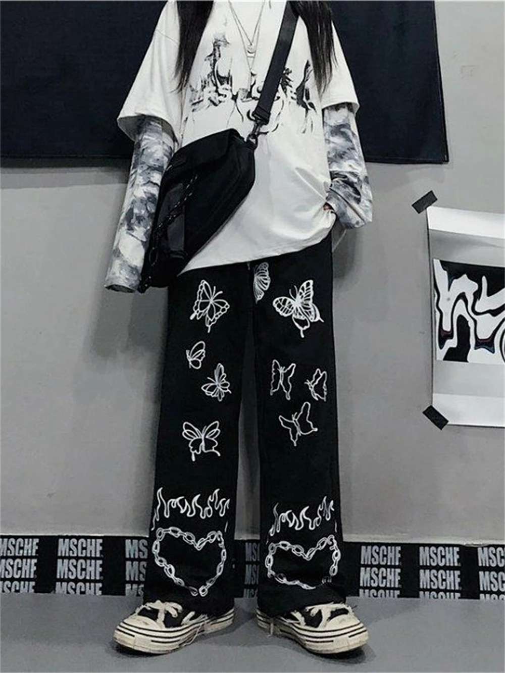 Y2k Grunge Women Aesthetic Pants Streetwear Sweatpants Gothic Casual Harajuku Femme Pantalon Jogging Vintage Couple Trousers images - 6