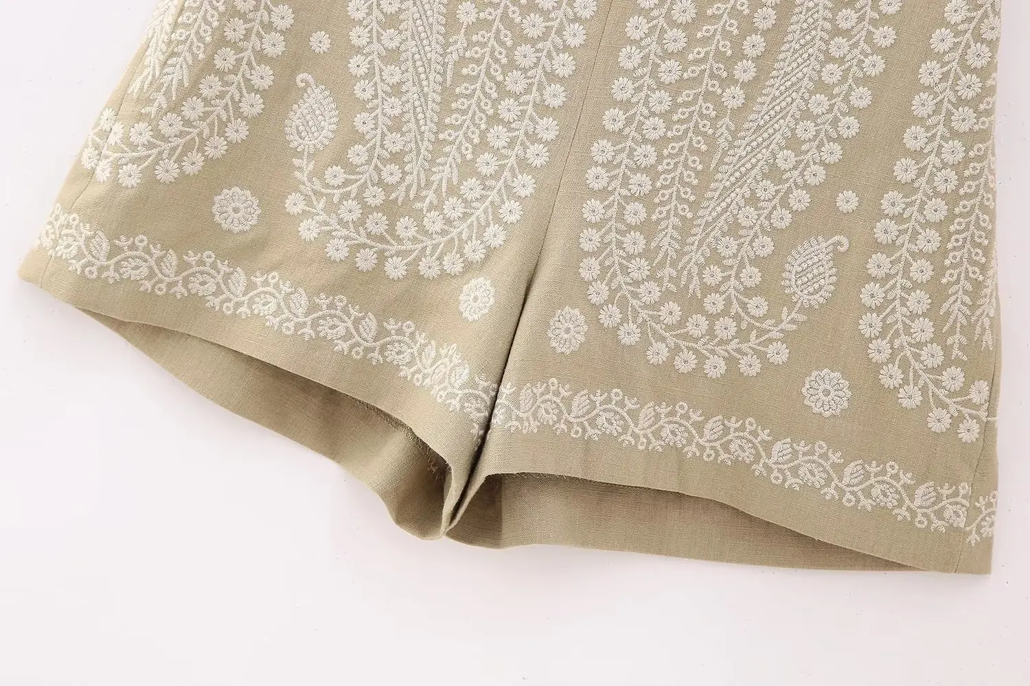 News Fashion Thin Style Vintage Embroidery Women High Waist Shorts 2023 Summer Zipper Side Casual Shorts Female Short Pants Y2k