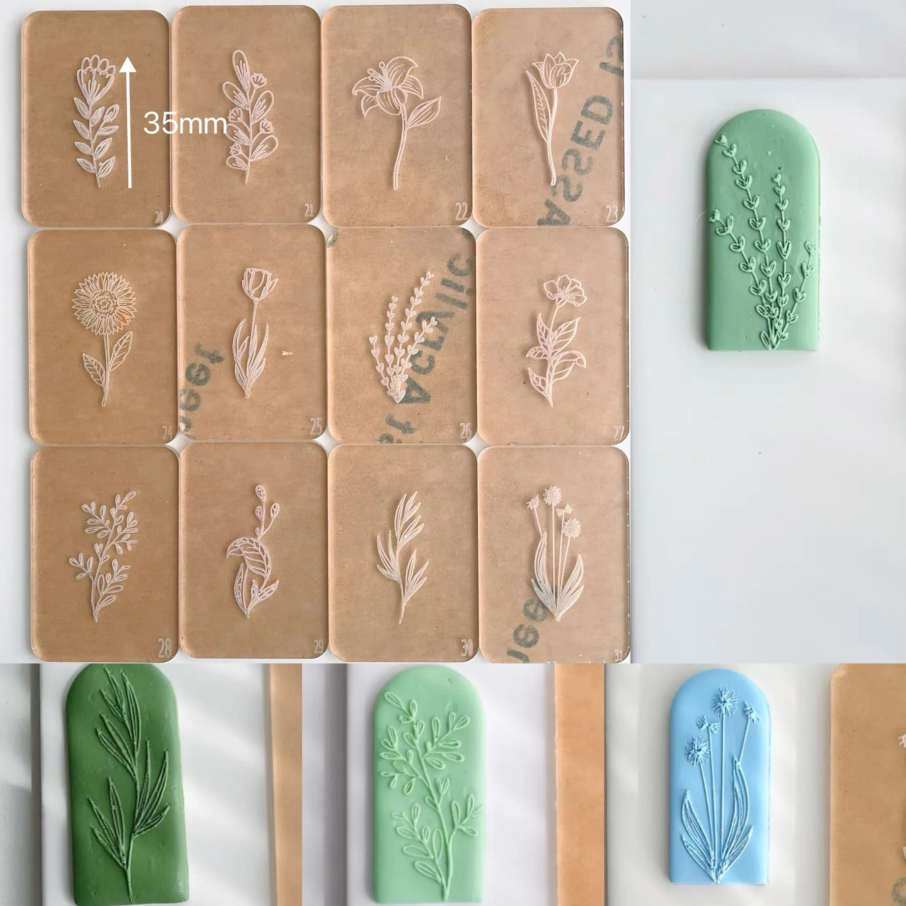 Элегантное абстрактное лицо полимерная глина штамп резак ботанический букет