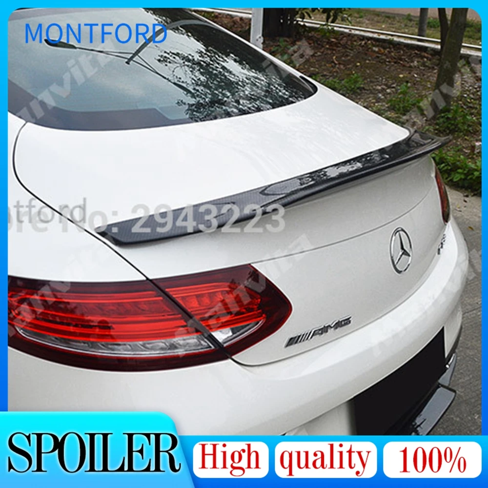 

Для Mercedes Benz W205 Coupe 2015-2018 C63 AMG C200 C250 C180 C300 C350 Автомобильный задний спойлер из углеродного волокна для багажника
