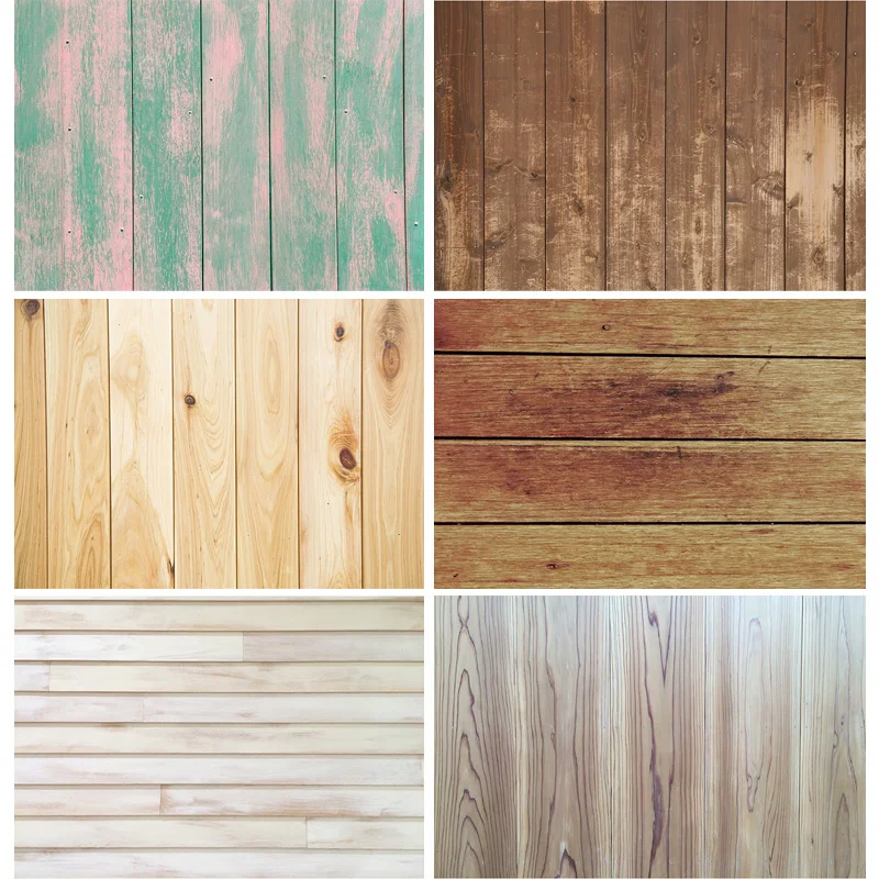 

SHENGYANGBAO Durable Less Wrinkles Wood Board Photography Backdrops Props Wooden Plank Floor Photo Studio Background 20925CS-05