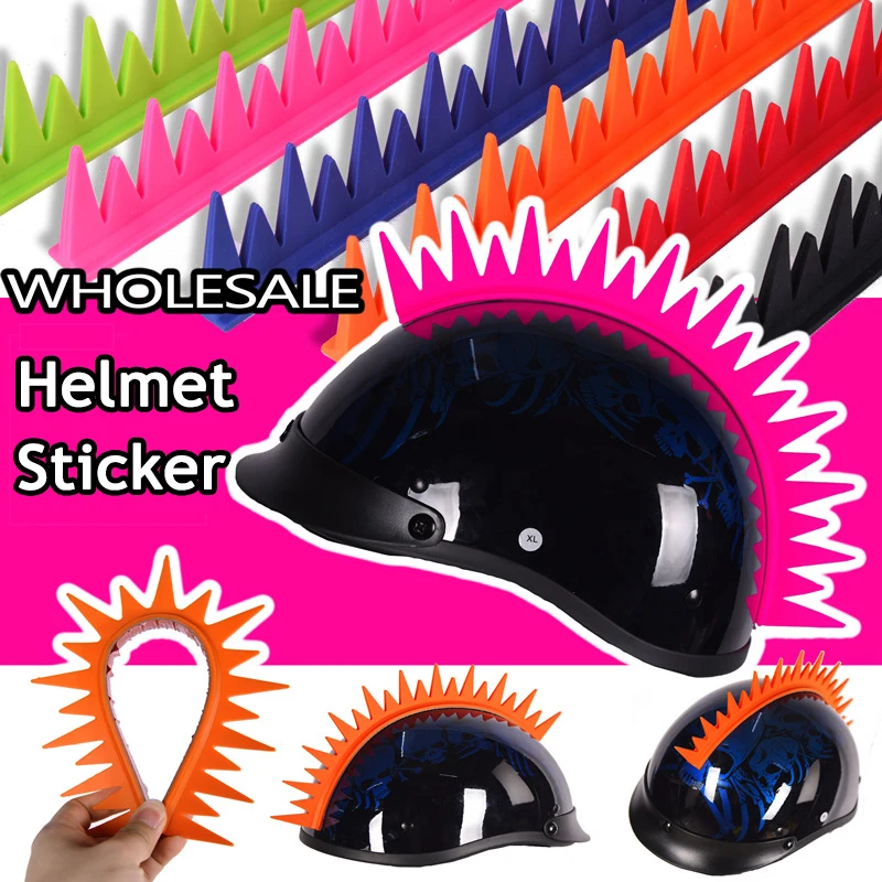 Rubber Motorcycle Helmet Mohawk Sticker Dirt Universal Personalized Cockscomb Horns Decal Punk Style Stickers Helmet Accessories enlarge