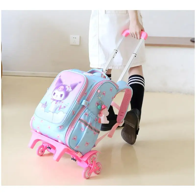 Miniso Kawaii школьная шестиколесная тележка для учащихся начальной школы сумка Kuromi с