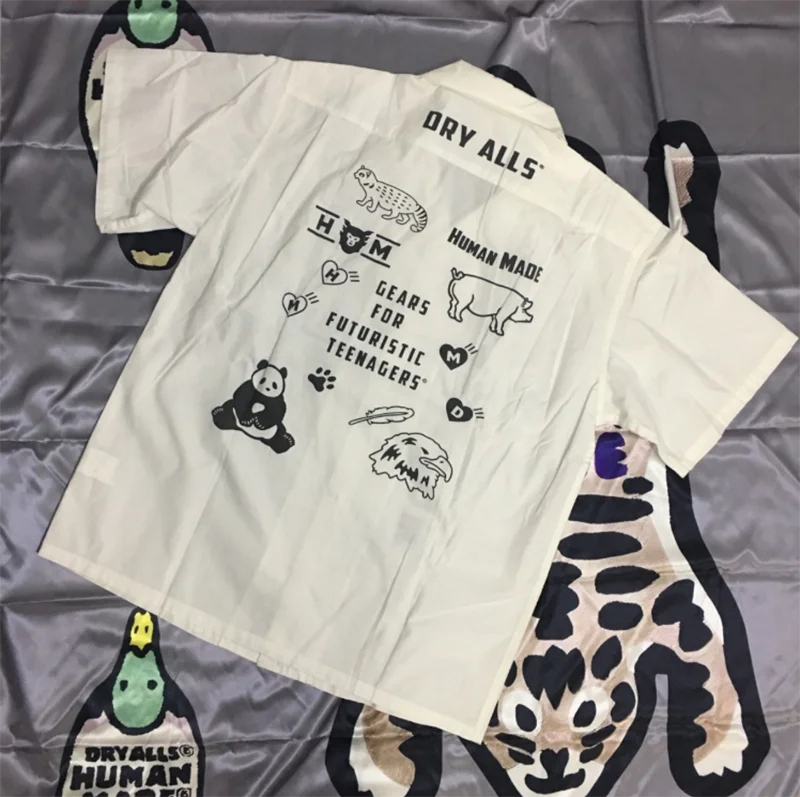 Human Made Shirt Oversize Casual Men Women 1:1 HUMAN MADE Tiger Duck Hawaii Shirt