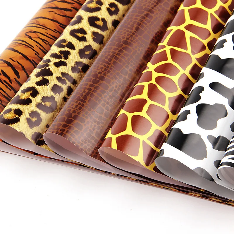6-pack 70 * 50cm animal leopard print gift packaging paper, cow print gift packaging, holiday DIY book wrapping paper