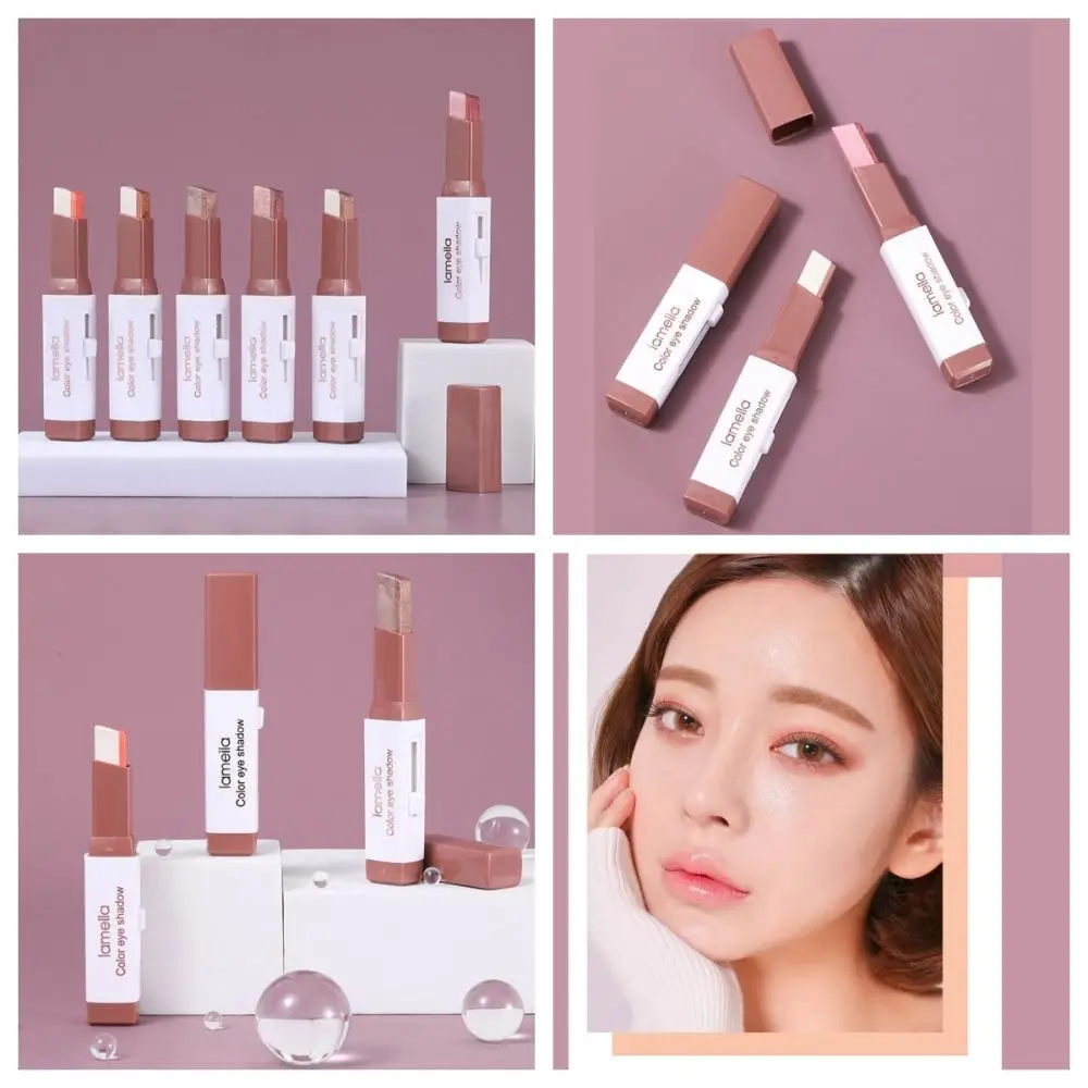 Легкие градиентные тени для век жемчужный блеск цвета земли карандаш