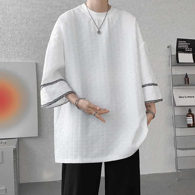 

Men Short Sleeve T Shirt Oversized Summer Fashion Japanese Casual Streetwear Top Tees