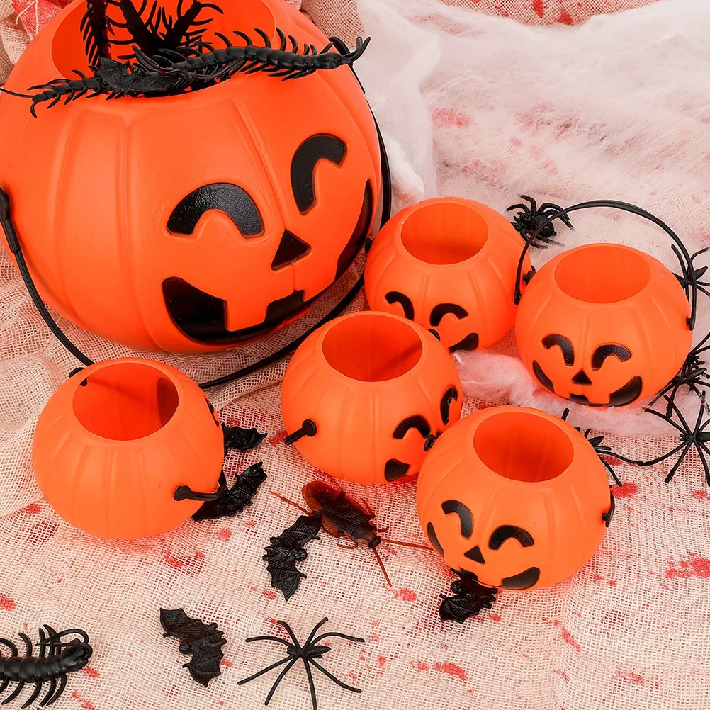 Джек О Фонарь Ведро Хэллоуин Тыква Лоток Декор Ведра Вечерние Конфеты Банка Дети