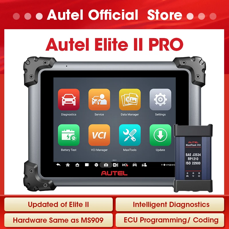 

Диагностический сканер Autel Elite II PRO J2534 Программатор ЭБУ Инструменты для сканирования кодирования ключей CAN FD/DoIP Обновление MS909 Elite