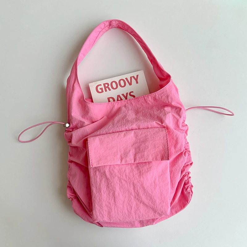 

Модная женская нейлоновая сумка на шнурке, вместительные дамские сумочки на ремне, однотонные дорожные книжки для колледжа