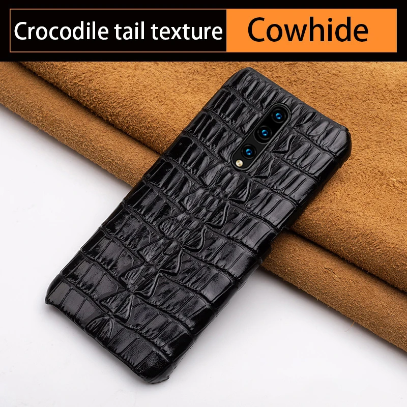 

Oneplus 7 7pro 6 6T fashion crocodile tail fin cowhide phone case One Plus 7 7t Pro 8 8pro cowhide phone case Fundas