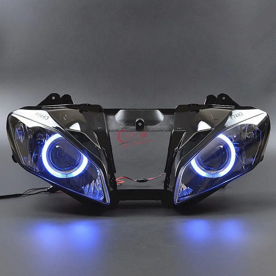 Мотоциклетная модифицированная передняя фара в сборе проектор HID LED голубые