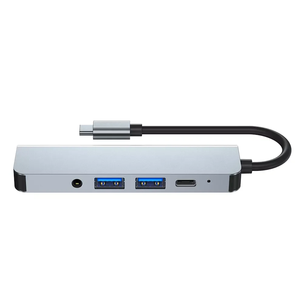 

Alloy Mobile Accessories Line Concentrator USB Hub Dual Cable PD Charging Audio Easy Apply Type C Adapter For Computer