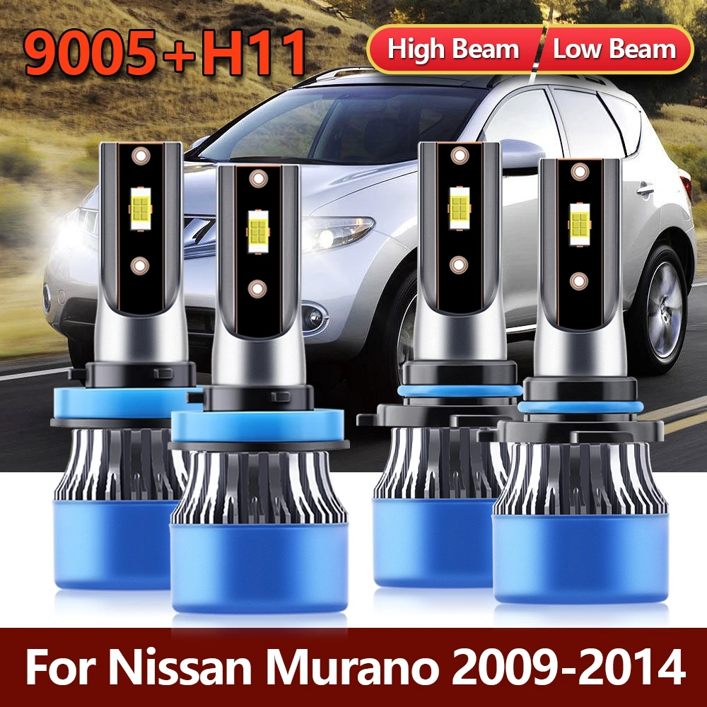 

Комплект автомобильных фар, 4x осветительных прибора, 9005 H11, для Nissan Murano 2014 2013 2012 2011 2010 2009