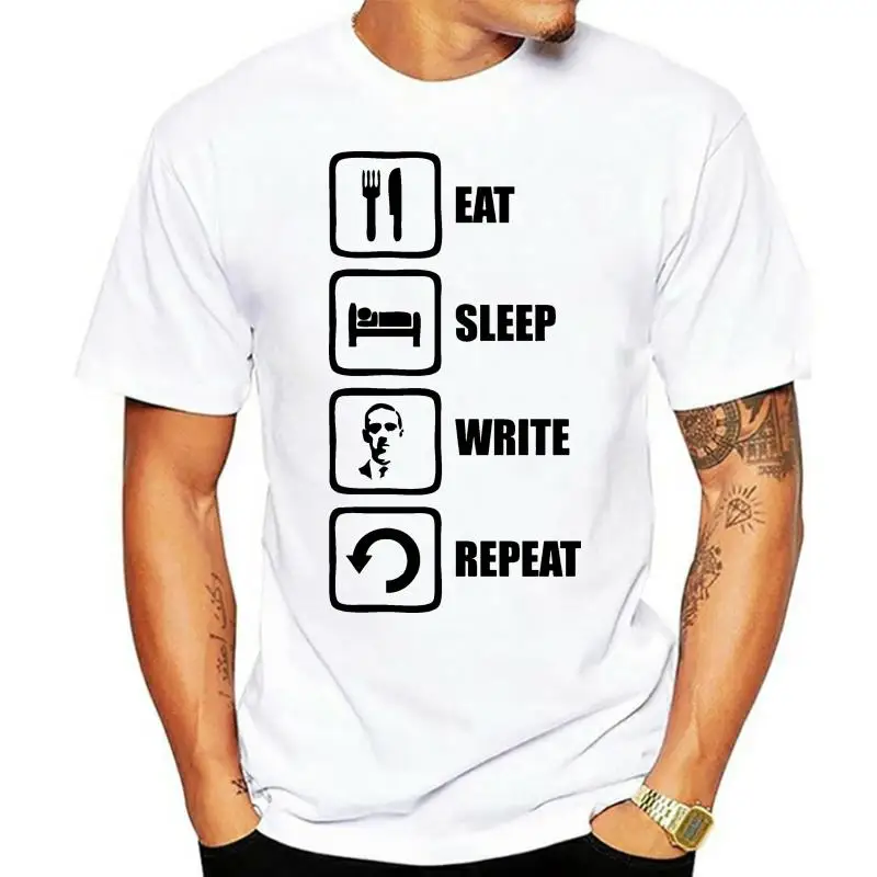 Men Creative Casual Casual Short Sleeve T Shirt Novelty Eat 