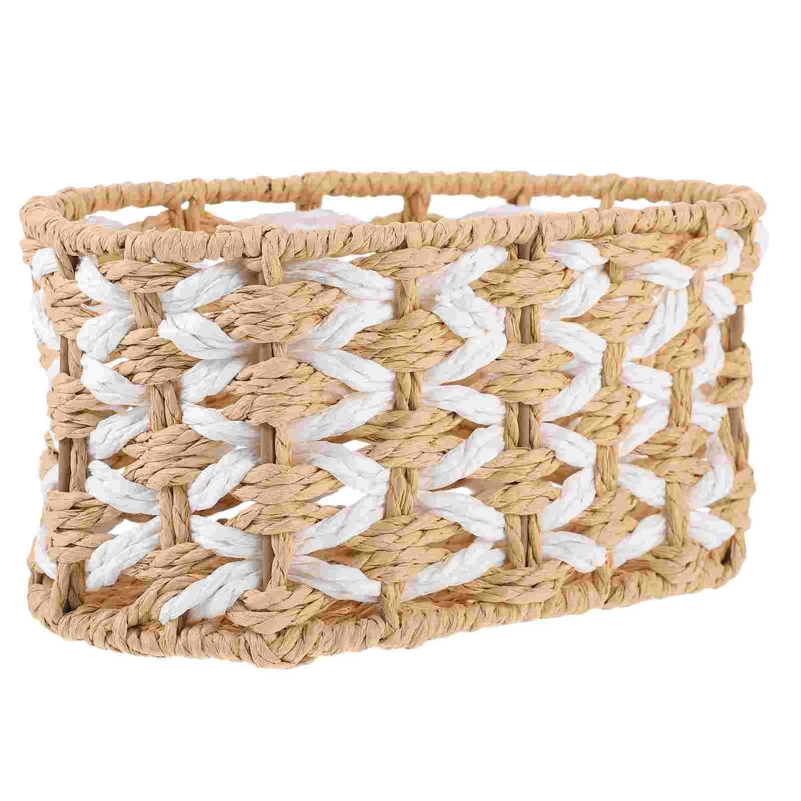 

Woven Storage Basket Table Organizer Bedroom Desktop Home Container Baskets Organizing Sundries