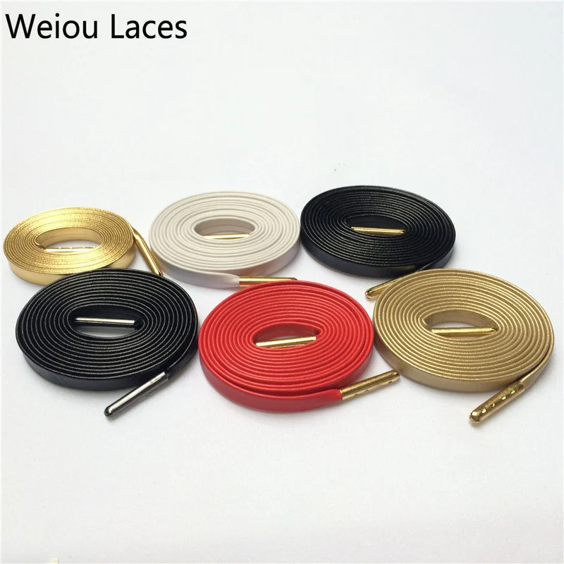 Weiou Lace Flat Business Boot String Luxury Metal Tips Cord Hottest PU Leather Wellacet 100pairs Express Free Shipping Wholesale