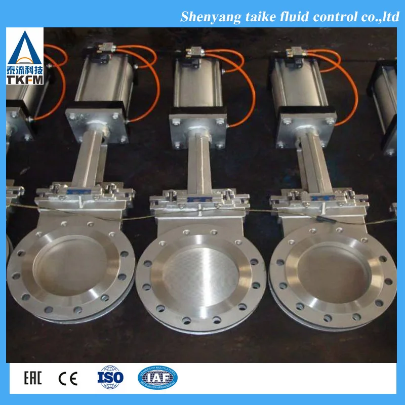 TKFM промышленный dn125 pn16 фланец из нержавеющей стали пневматический скользящий нож