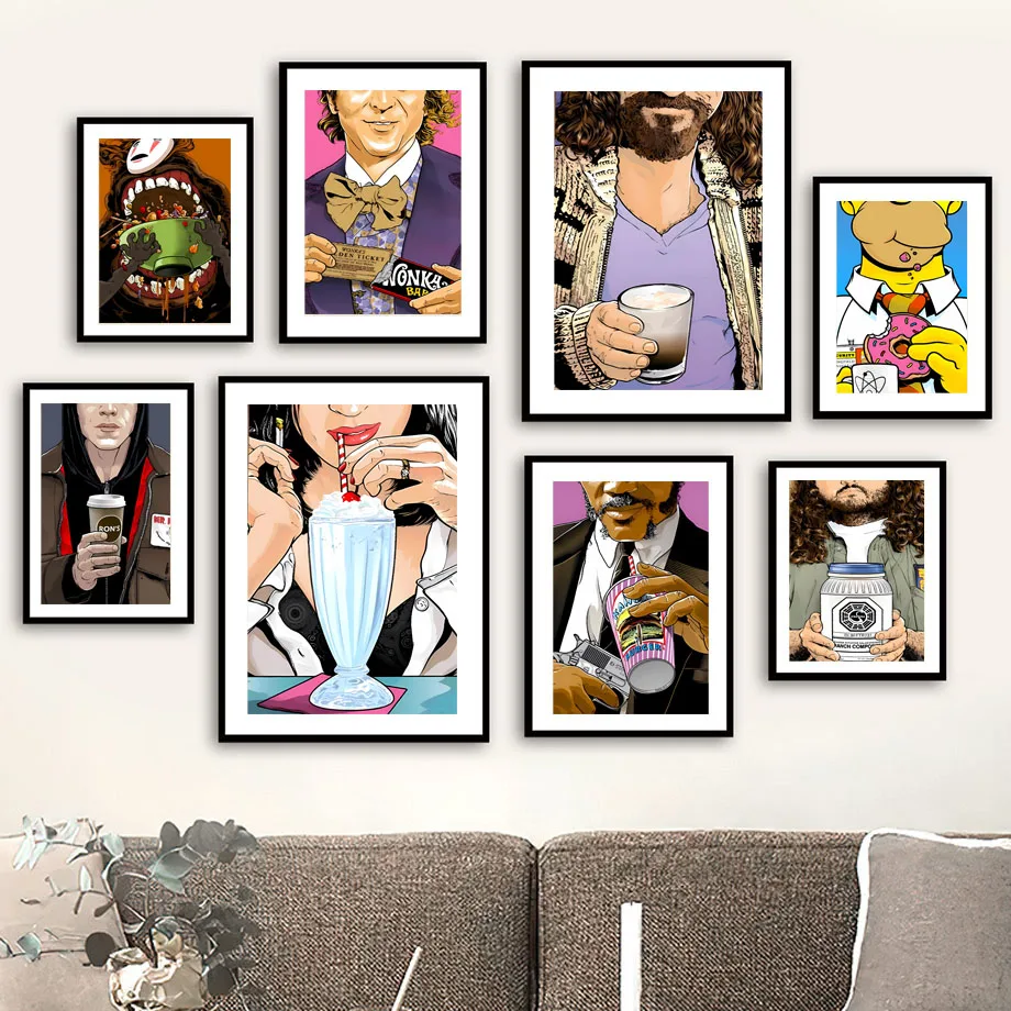 Фигурный постер с изображением еды в стиле поп винтажные плакаты стикеры ретро