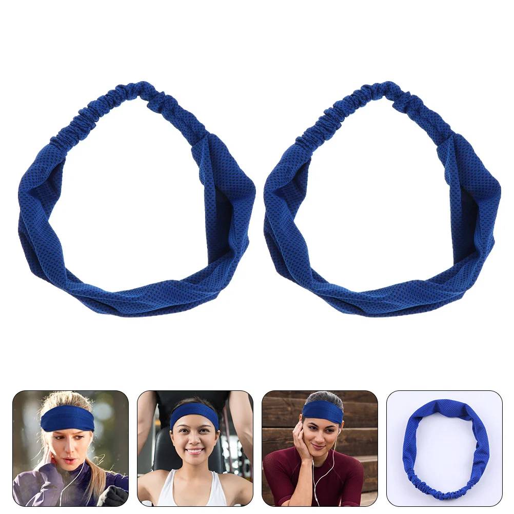 

2Pcs Household Yoga Hair Band Workout Cooling Headband Elastic Fitness Sweatband